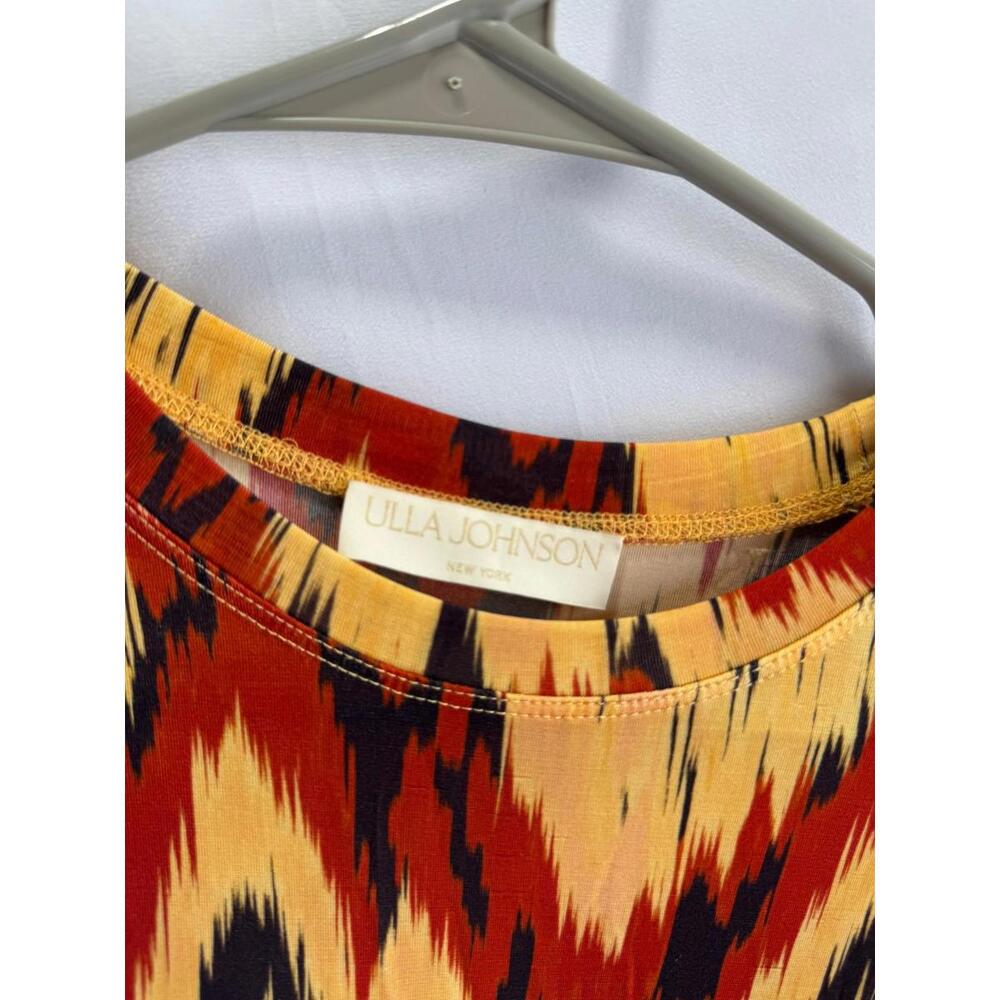 Ulla Johnson Multicolored Abstract Orla Midi Dress Size Petite - Picture 4 of 5